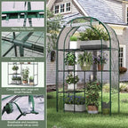 4-tier mini greenhouse for outdoors, 40" x 18" shown in use