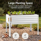 best choice products 48x24x30in galvanized raised garden bed, side view