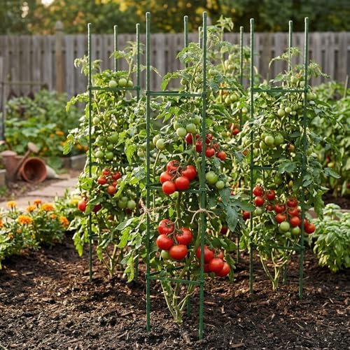 g-leaf 6 pack 6ft tomato cage for garden, close-up detail
