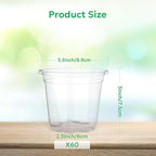 60 Packs 3.5 Inch Reinforced Clear Nursery Pots with Drainage Holes, Transparent Plastic Plant Pot Seedling Planter for Vegetable Propagation, Root Cutting, Seed Starting