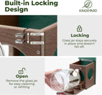 Kingsyard Recycled Plastic Squirrel Feeder for Outside, Squirrel Feeder Box with Peanuts Corn Storage Jar, Sturdy & Durable, Weatherproof (Green & Brown) | Sturdy & Durable Recycled Plastic, Removable Peanuts Corn Storage Jar, No Assembly Required