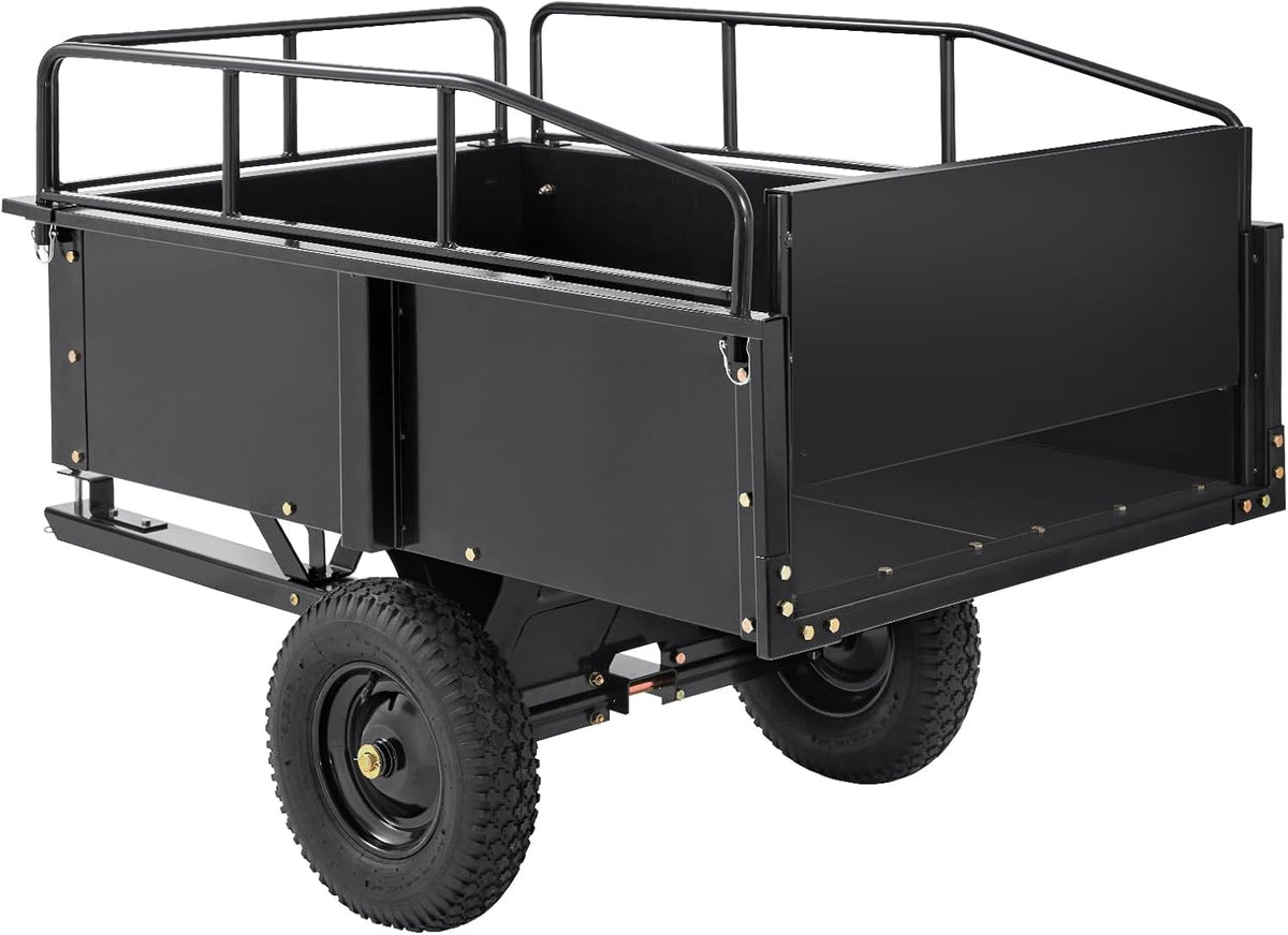 vevor heavy duty atv trailer steel dump cart, view 9