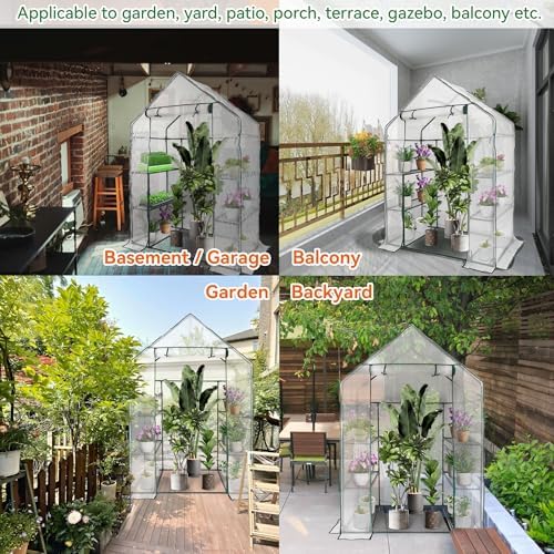heyfurni walk in greenhouse with 3 tier 6, view 9