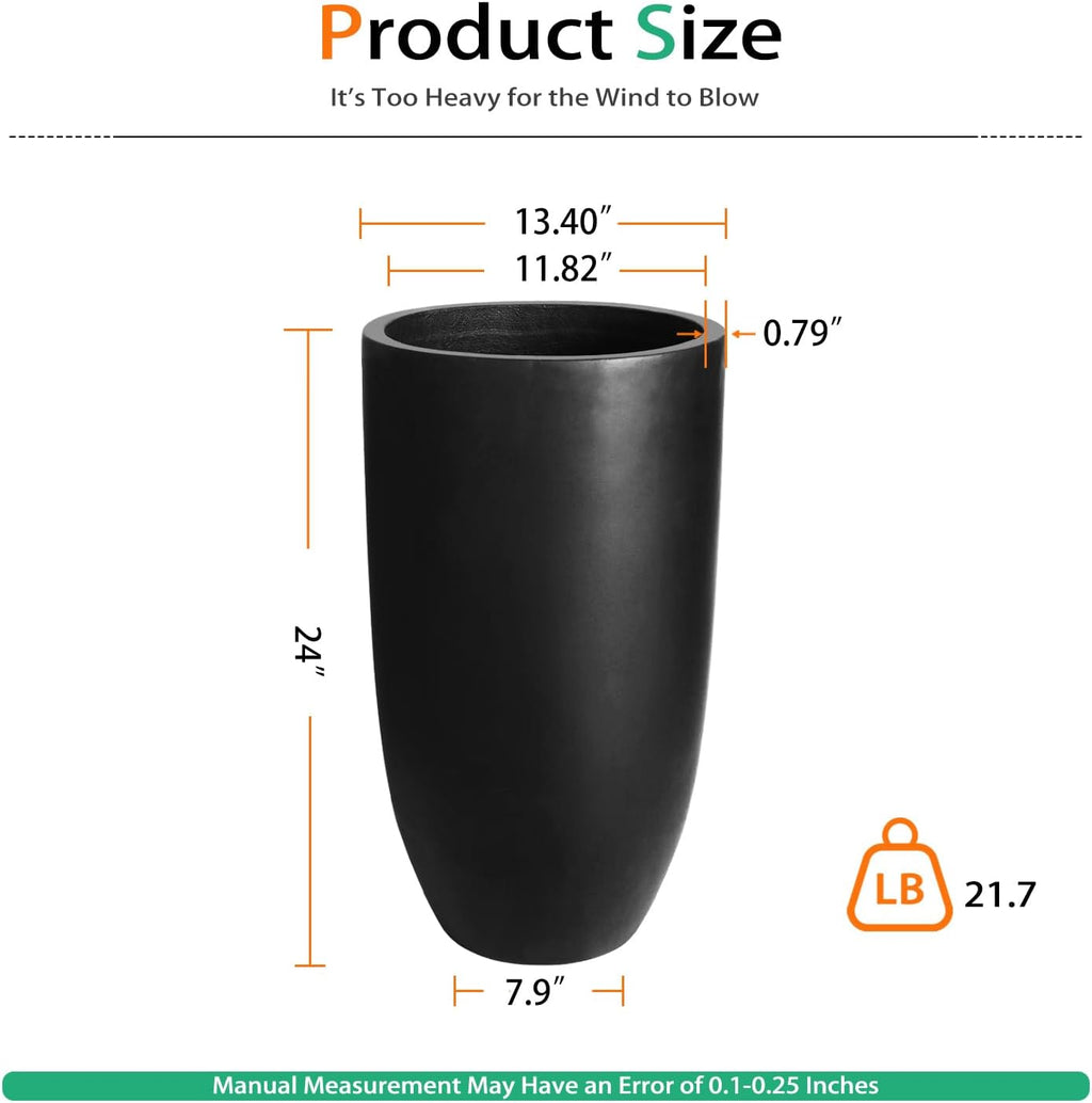 heyzier tall planters for outdoor plants, large concrete shown in use