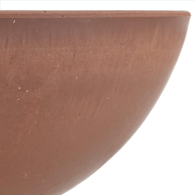 PSW Pot Collection M20TC 8-inch Plastic/Stone/Wood Composite Low Bowl Planter – No Drainage Hole (Drillable), Shallow Indoor/Outer Pot for Succulents, Bonsai, Fairy Gardens, Herbs, Terra Cotta Color