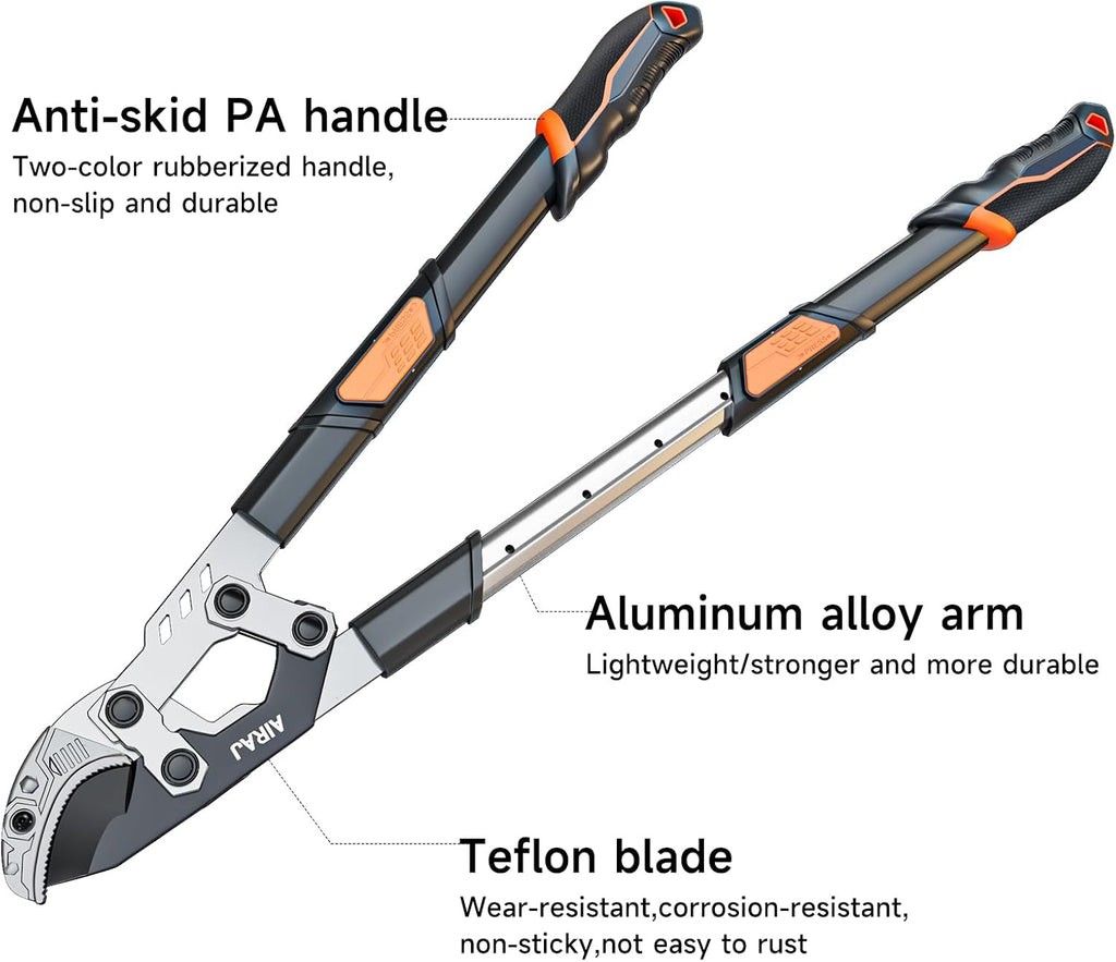 airaj 27-37''anvil loppers for tree trimmer heavy duty, side view