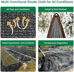 shade cloth, 14ft x 20ft 70% black outdoor, side view