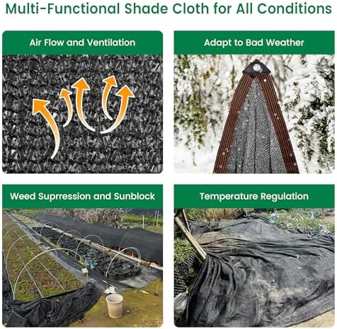 shade cloth, 14ft x 20ft 70% black outdoor, side view
