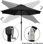 Sunnyglade 9' Patio Umbrella Outdoor Table Umbrella with 8 Sturdy Ribs