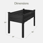 Best Choice Products 48x24x30in Raised Garden Bed, Elevated Wood Planter Box Stand for Backyard, Patio, Balcony w/Bed Liner, 200lb Capacity - Black