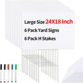 large blank yard signs with stakes, 18"x24" white, main product view