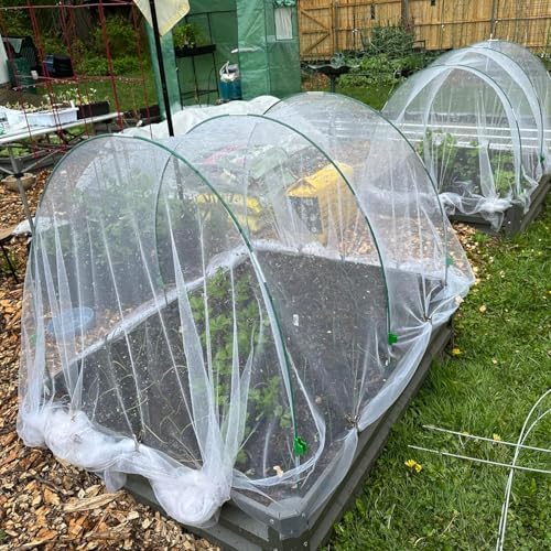 garden netting kit for raised beds,6set garden hoops,10x33ft, front angle view