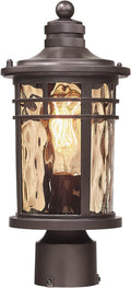 Darkaway Outdoor Post Light,Lamp Post Light Fixture, Waterproof Aluminum Housing with Amber Ripple Glass for Garden Patio Pathway Entry