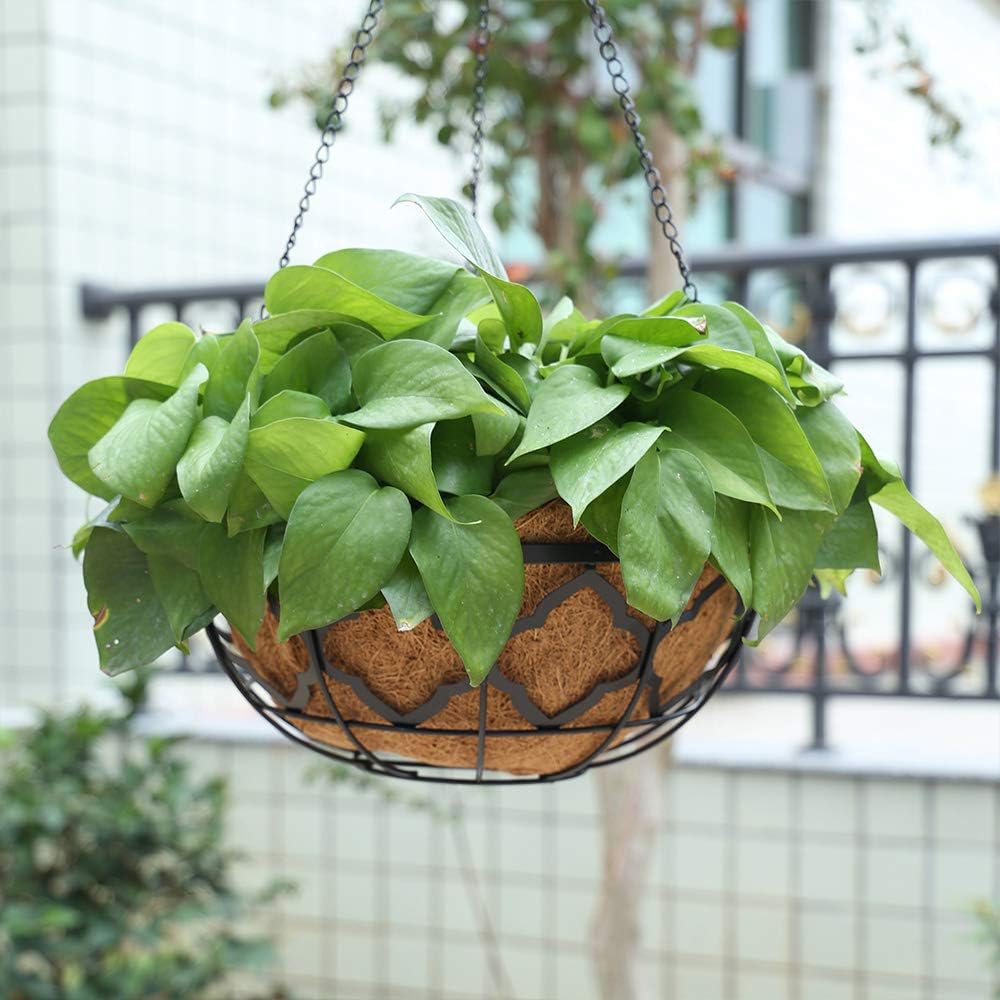hehimhis 2PCS 20inch Coco Liner Hanging Basket Replcement, 100% Natural Round Coconut Coco Fiber Planter Basket Liners for Hanging Basket Bird Nest