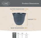 Classic Home and Garden Honeysuckle Resin Planters - Lightweight Indoor & Outdoor Plant Pots - UV-Resistant Plastic Flower Pots - Pot Planters for Flowers & Herbs (13" Grained Beige)