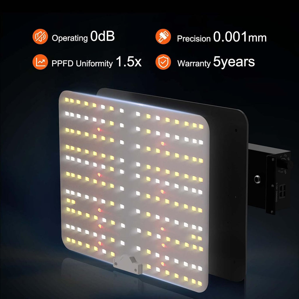 VEVOR LED Grow Light, 400W Full Spectrum Dimmable, High Yield Samsung 281B Diodes Growing Lamp for Indoor Plants Seedling Veg & Bloom Greenhouse Growing, Daisy Chain Driver 4x4/5x5 ft Tent, Black