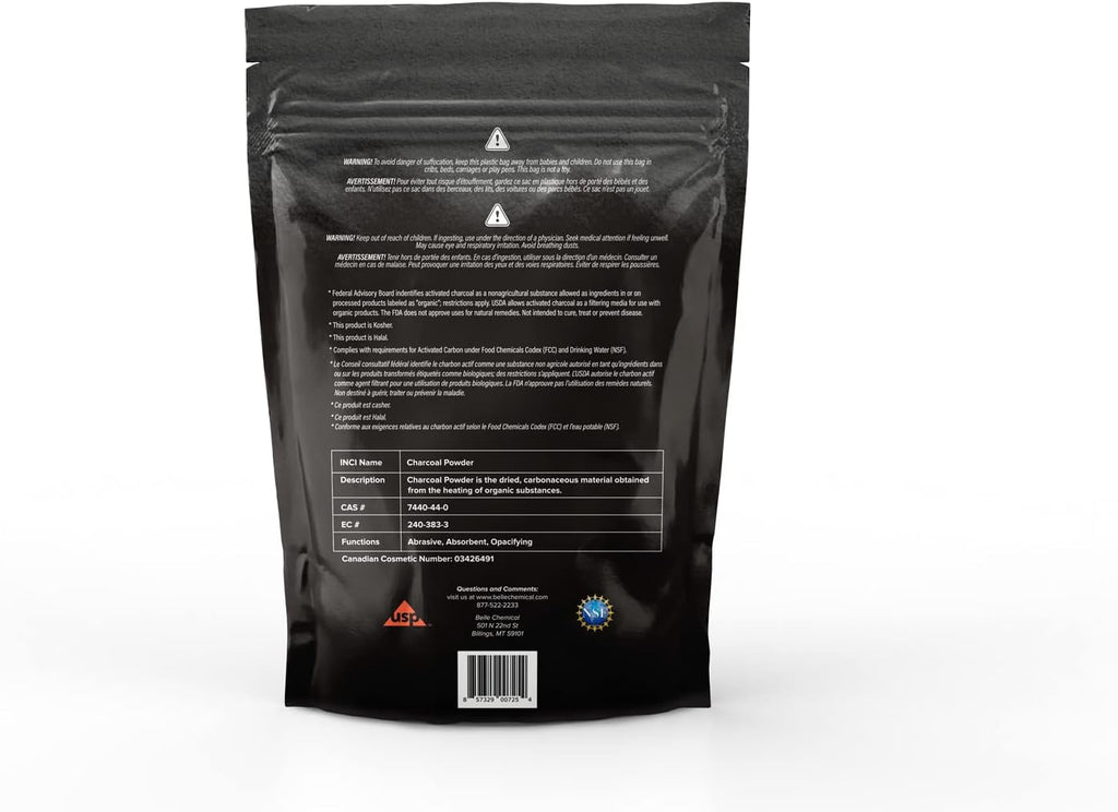 (5lb) organic coconut activated charcoal powder - food, close-up detail