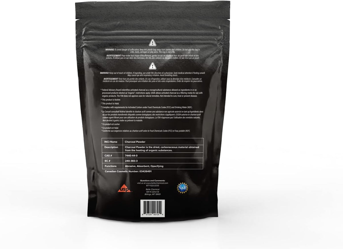 (5lb) organic coconut activated charcoal powder - food, close-up detail