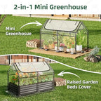 superlele 4x2x3ft mini greenhouse with 2 large zipper showing dimensions