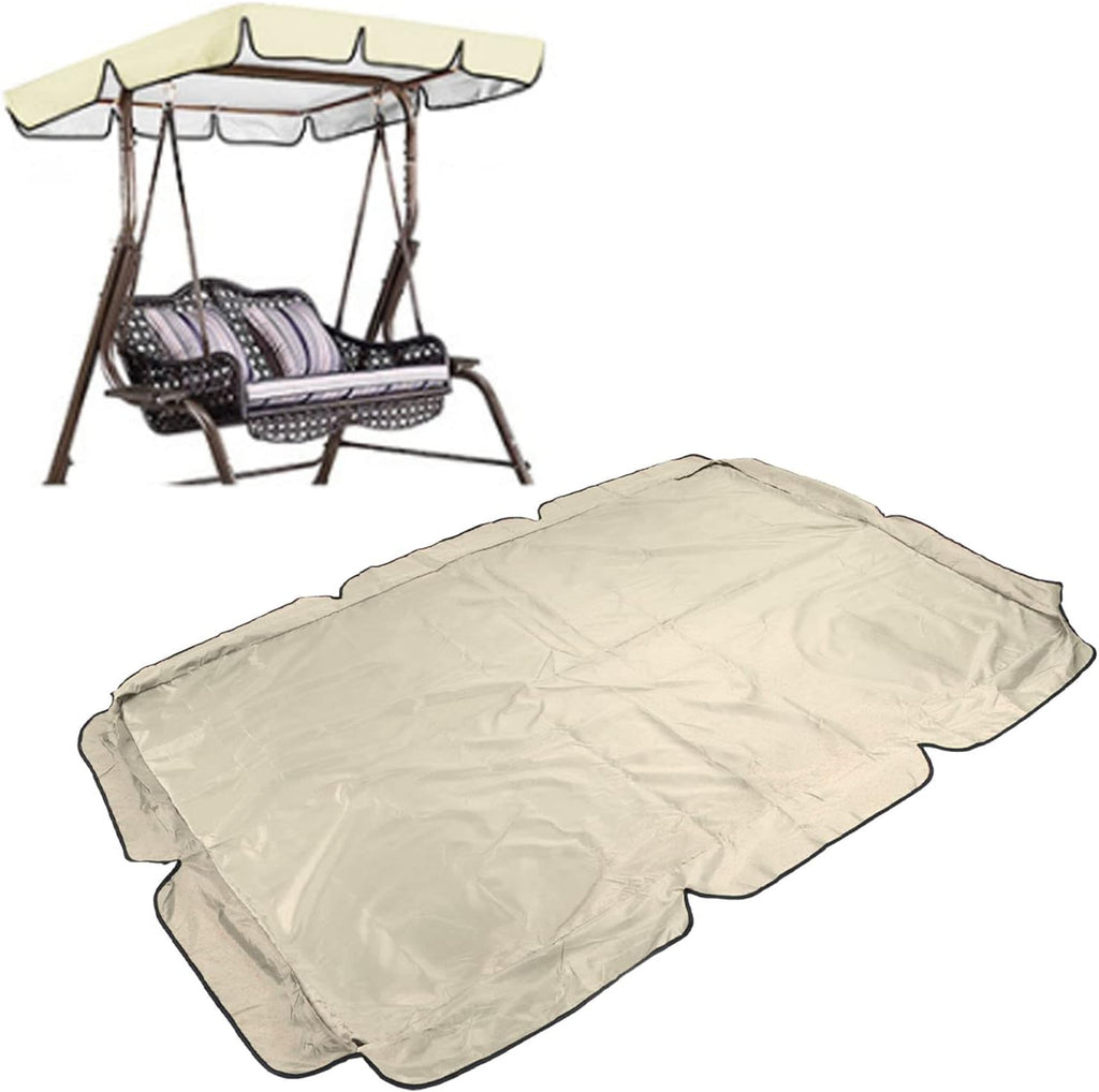 Oxford Cloth Swing Canopy Replacement, Heavy Duty Garden Hammock Top Cover Outdoor Swing Top Cover for Yard Park (64.6x44.9x5.9in) (Beige)