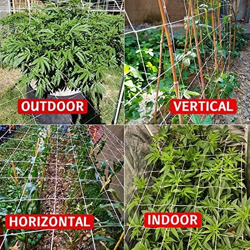 5x350ft garden trellis netting - heavy-duty polyester outdoor showing dimensions