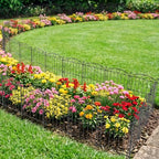 decorative garden fence 17in x 15ft, 15 panels, front angle view