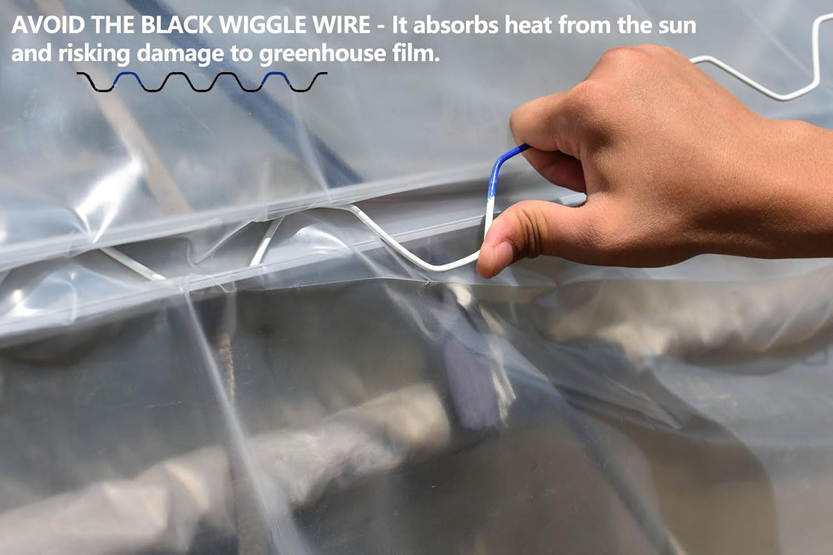wiggle spring wire (50-pack) for greenhouse, work with, close-up detail