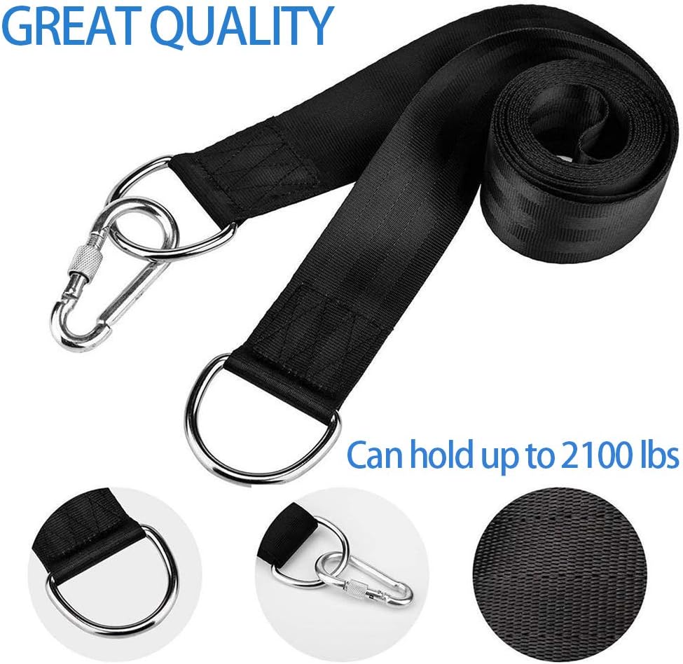 Tree Swing Hanging Kit, Tree Swing Straps, DIORES Hammock Straps With Loops Set Of 2 Holds 2100 Lbs With 2 Safe Lock Snap Hooks , Perfect For Tree Swing & Hammocks,Easy & Fast To Installation, 5 FT | Set Of 2 Holds 2100 Lbs With 2 Safe Lock Snap Hooks