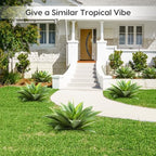 velener 28 inch artificial agave plants outdoor set, close-up detail