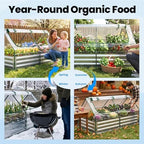 quictent 6x3x1ft galvanized raised garden bed with cover, side view