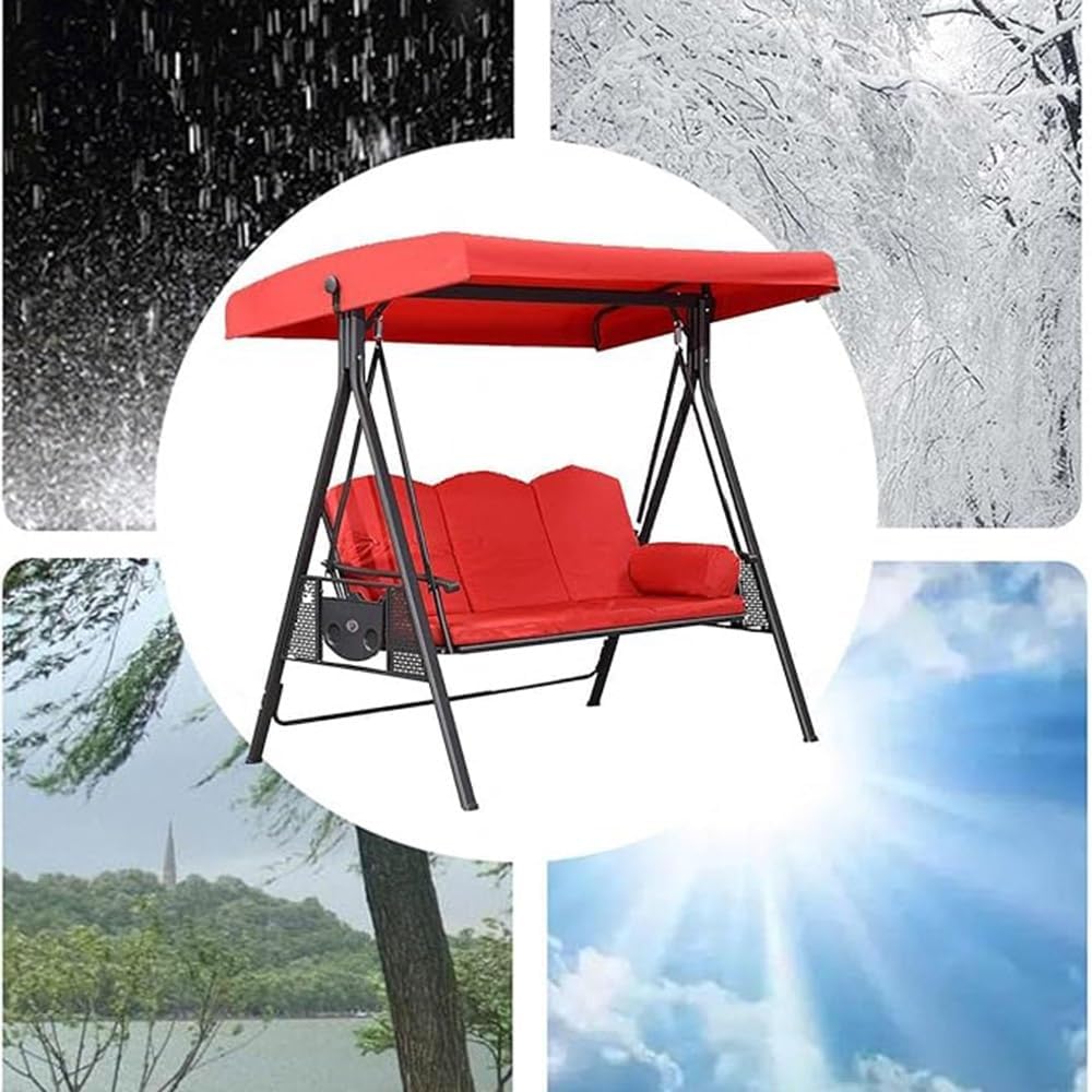 Patio Swing Chair Replacement Canopy Universal Porch Swing Canopy Replacement Cover, Waterproof Garden Swing Canopy for Yard Balcony Poolside(Green,64x45x8in(164x114x20cm))