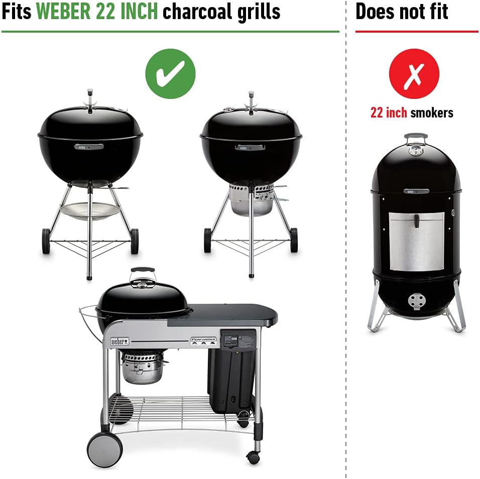 Weber® One‑Touch™ Cleaning System Replacement Kit for 22" Charcoal Grills | Replacement Ash Sweeper Hardware for 22" Kettle Charcoal Grills, Durable Aluminized Steel, Charcoal Grill Replacement Part