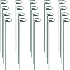 HiGift 20 Pack 24 Inch Plant Support Stakes, Single Stem Flower Support Stakes and Rings for The Garden, Metal Garden Stakes for Tall Plant Vegetables Amaryllis Orchid Lily Sunflower Rose Narcissus