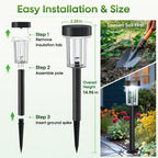 Solar Lights Pathways 8 Pack, Solar Garden Lights IP65 Waterproof 6000K Cold White LED Path Lighting with Snowflake Pattern for Yard Lawn Driveway Walkway Ground Patio Landscape