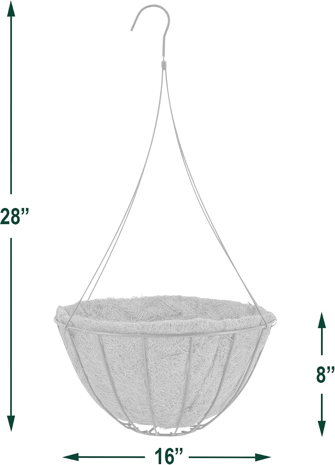 Arcadia Garden Products CB36 20" Black Grow Basket with Liner