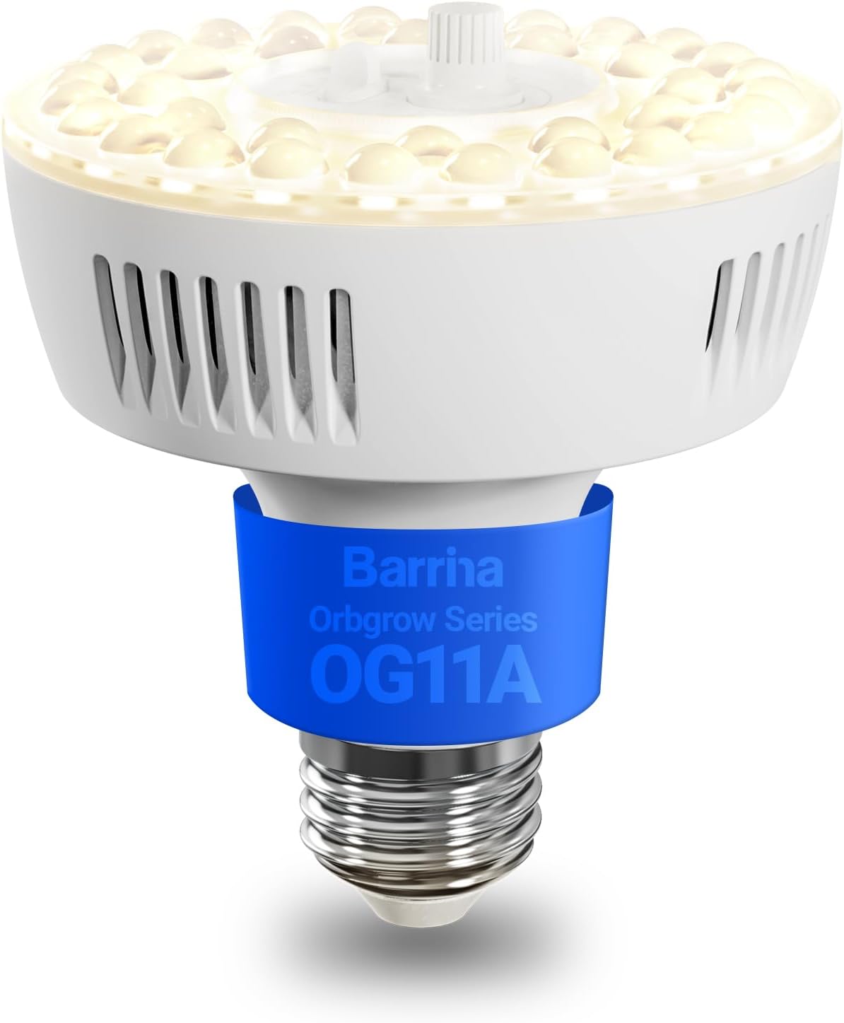 Barrina OG11A Grow Light Bulbs for Indoor Plant, 4000K 11W, 1 Pack, White | Integrated Dimming & Timing, E26 Plant Light Bulb, Full Spectrum, High PPFD for Seeds and Greens