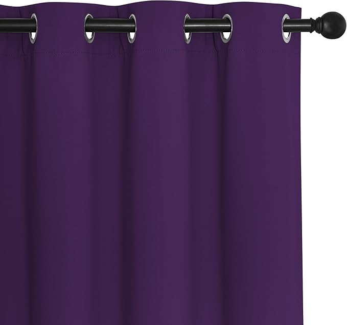 NICETOWN Patio Door Curtain Sound Blocking, Bedroom Privacy Room Divider Curtain, Thermal Insulated Blackout Closet Sliding Door Shade (1 Panel, 100" Wide x 120" Long, Royal Purple)