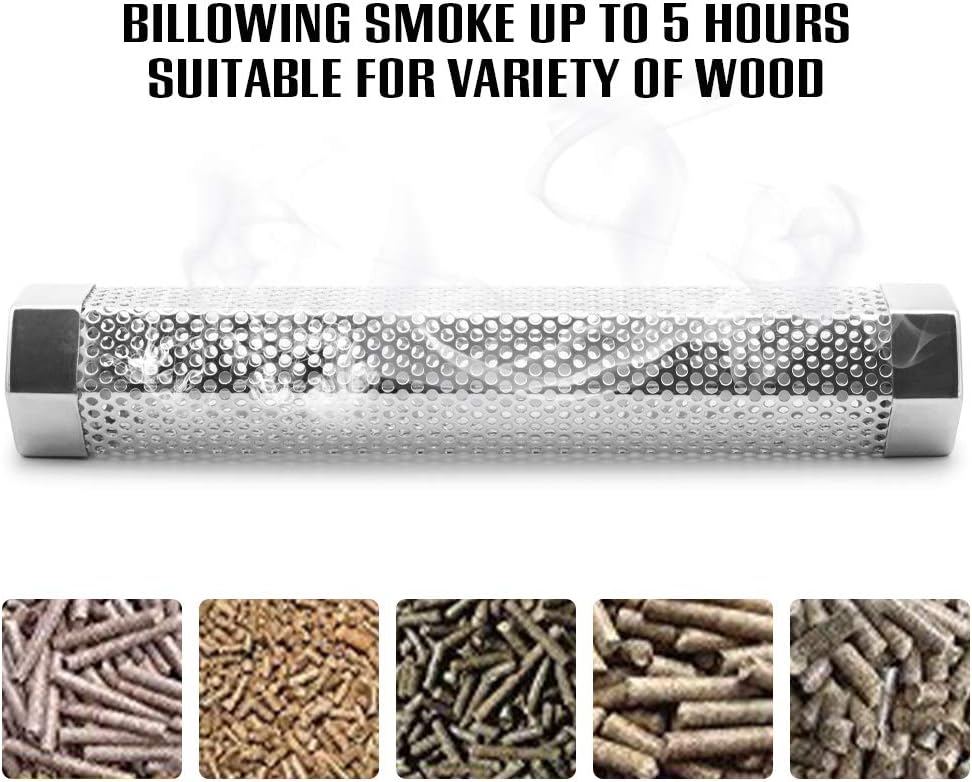 Pellet Smoker Tube, Electric Gas Grill Charcoal Smoke Box Accessories 6&12" | Pellet Grill Accessories, Hot/Cold Smoker, Smoker Box for Gas Grill, with Tube Brush, Premium Quality Stainless Steel