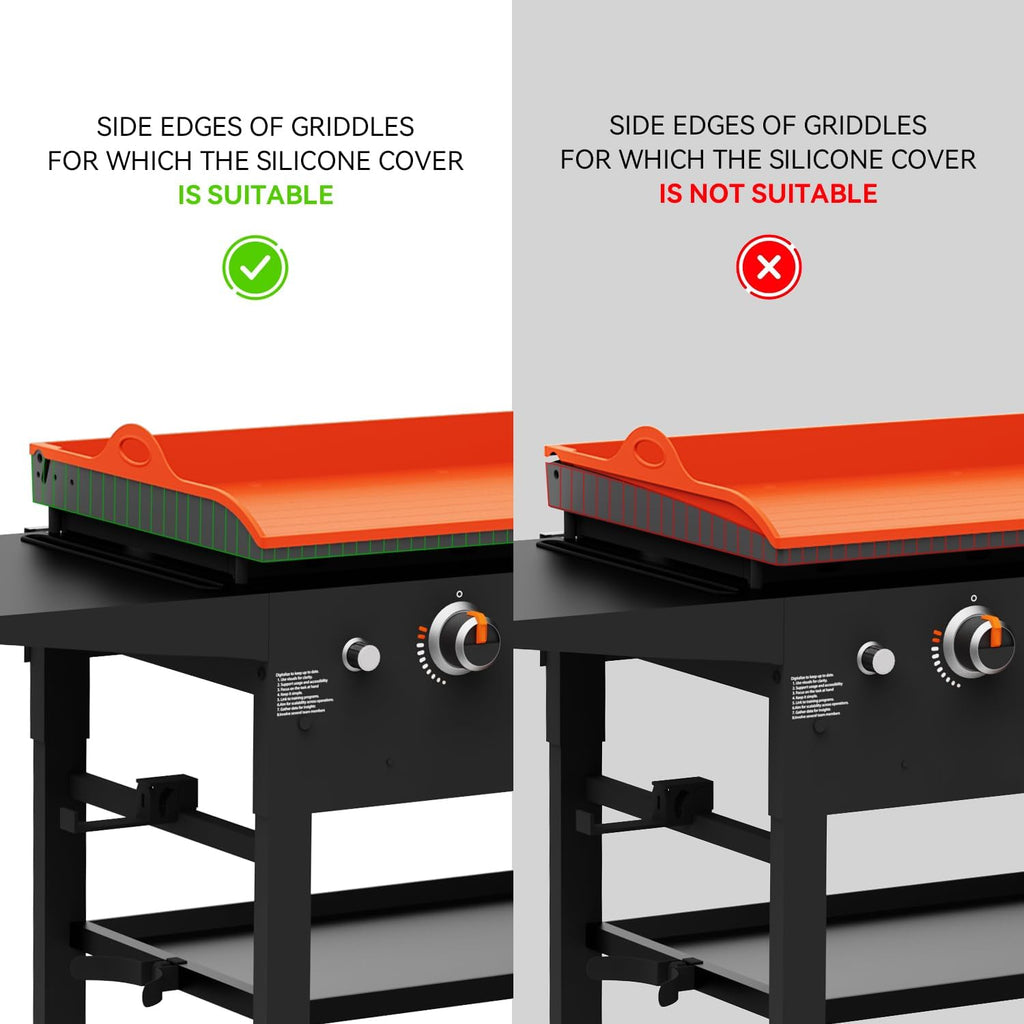 Magnetic Silicone Griddle Cover for Blackstone - 28 Inch Silicone Grill Mat Upgraded Heavy Duty Omnivore Griddle Top Cover for Blackstone Accessories, Protect Grill from Rust & Dirt (Orange 28 inch)