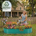 rakukiri raised garden bed grs certified galvanized planter on a desk or shelf