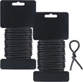 Tenn Well 5mm Plant Ties, 32 Feet Soft Garden Wire Ties for Tomato Plants, Climbing Roses and Cucumbers (2PCS X 16 Feet, Black)