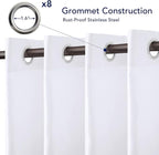 PureFit Outdoor Curtains for Patio Waterproof Weatherproof, UV Resistant Outside Curtains for Gazebo, Front Porch, Pergola, Sun Blocking Privacy Curtain, 52W x 84L inch, 1 Panel, White