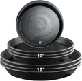 9 Pack Black Plant Pot Saucers, 8 10 12 Inch Heavy Duty PP Trays | Plant Watering Trays for Indoor & Outdoor Flower Pots