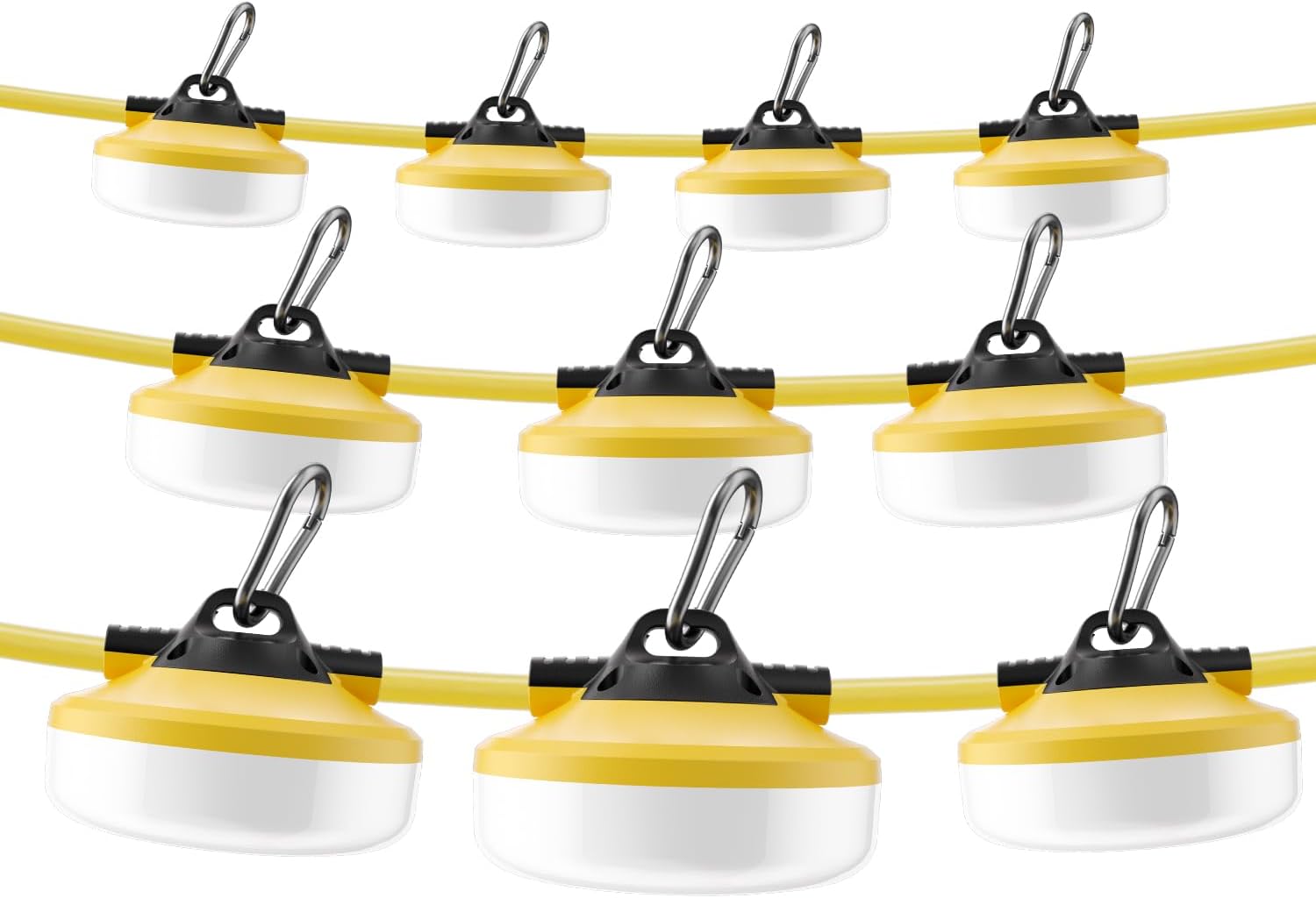 LED Construction String Lights 100FT, 10000 LM, 5000K Daylight LED String Work Lights, 100W Temporary Lighting for Job Site Outdoor Indoor, IP65 Waterproof Temporary Construction Lights, ETL Listed