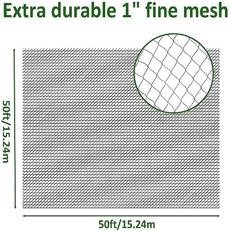 poyee 50x50ft bird netting, 1 inch mesh, heavy shown in use