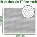 poyee 50x50ft bird netting, 1 inch mesh, heavy shown in use
