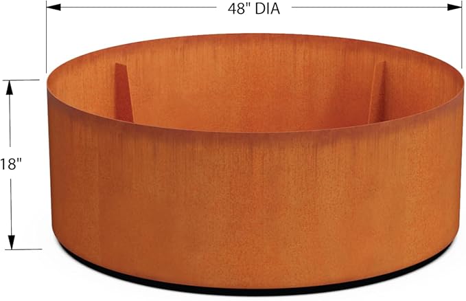 PLANTERCRAFT Corten Steel Metal Planter Box, Round Sizes, Modern Garden Steel planters for Commercial and Residential Outdoor Use.