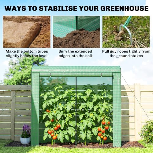 outsunny mini greenhouse portable roll-up door 78.7" x on a desk or shelf
