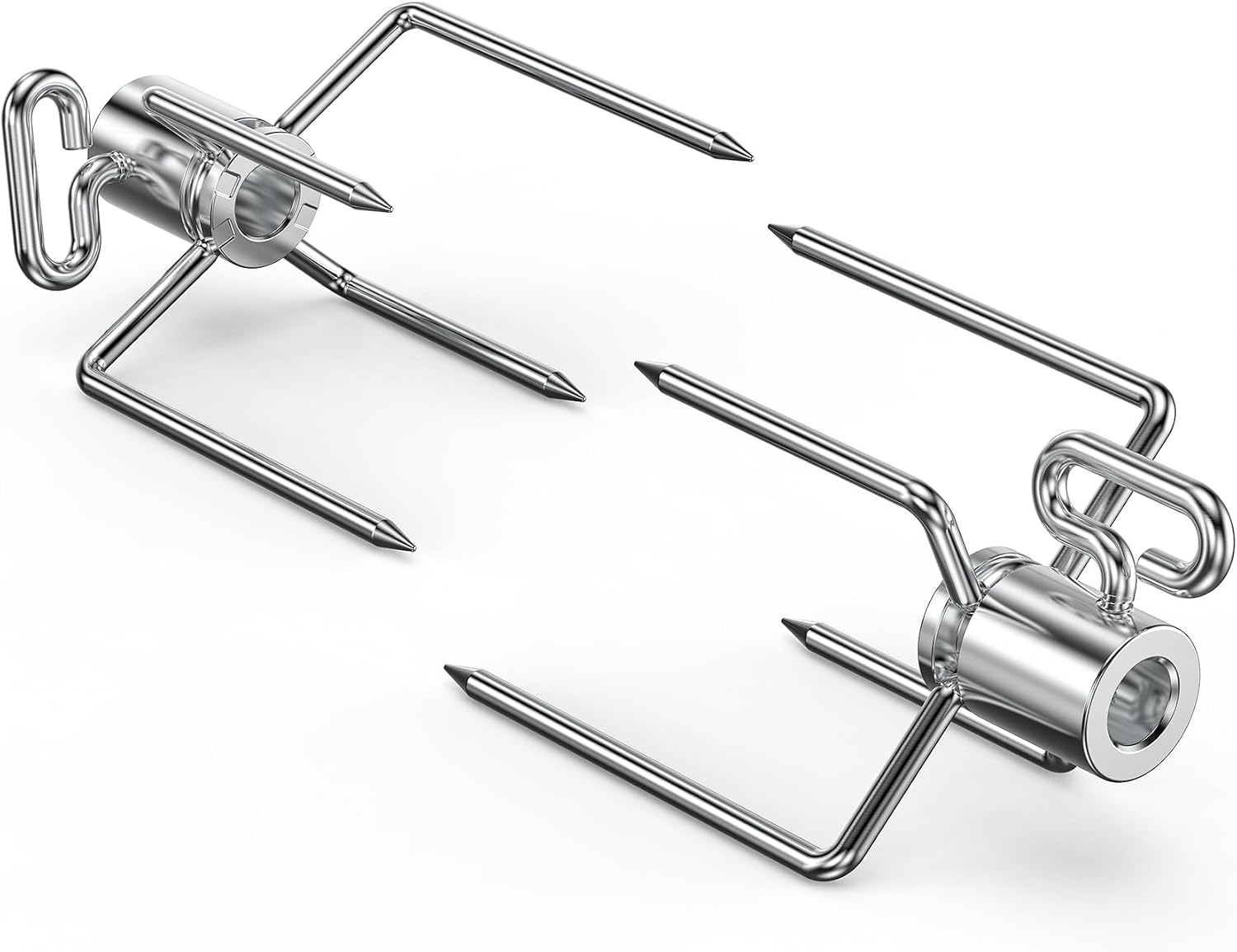 onlyfire 6002 Rotisserie Meat Forks for Grills, 1 Pair | For Any Gas/Charcoal Grills, Fits 1/2-Inch & 3/8-Inch Hexagon, 3/8-Inch & 5/16-Inch Square Spit Rods