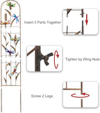 SUNNYPARK Set of 2 Dragonfly Metal Garden Trellis for Climbing Plants, Decorative Vegetables Flowers Vine Trellis for Outdoor Patio 60'' H x 11'' W